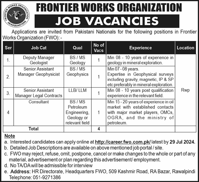 FWO Motorway Jobs