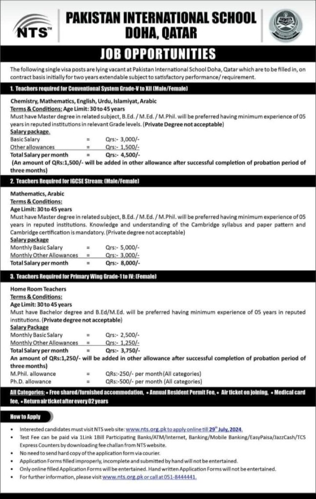 Pakistan International School careers